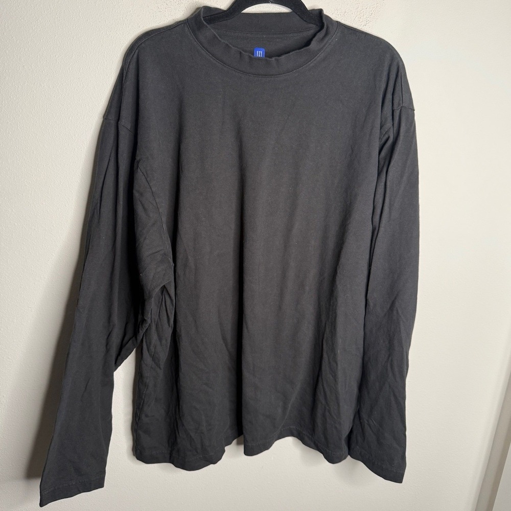 Yeezy GAP x YZY Men's XL Charcoal Mock Neck Long Sleeve T Shirt Casual Athletic - Picture 2 of 4